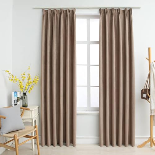 Vetnasa Cortinas Opacas con Ganchos 2 Piezas Gris Topo 140x225 cm Casa y jardín, Decoración, Tratamientos de la Ventana, Cortinas y visillos Gris Topo 1,38 KG