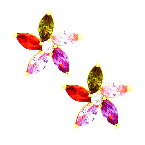 TEMPUS FUGIT. Pendientes de Bisutería con cristales de colores