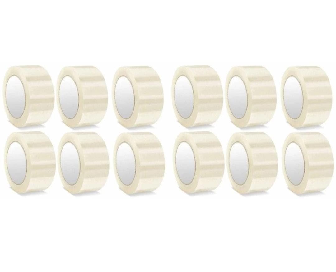 cello BOPP tapes 2 inch width * 65 metres (pack of 12) (42 mic) | Self Adhesive High-Strength Packing Tape Rolls | Industrial Tape for Home, Office use & Box Packing