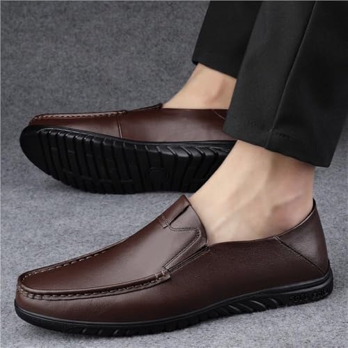 Men’s Genuine Leather Dress Shoes Slip-On Orthopedic Pointed Toe Formal Wedding Prom Anti-Slip Comfort4
