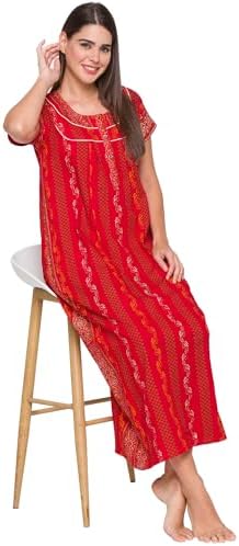 AV2 Women's Cotton Floral Maxi Maternity/Feeding Nighty
