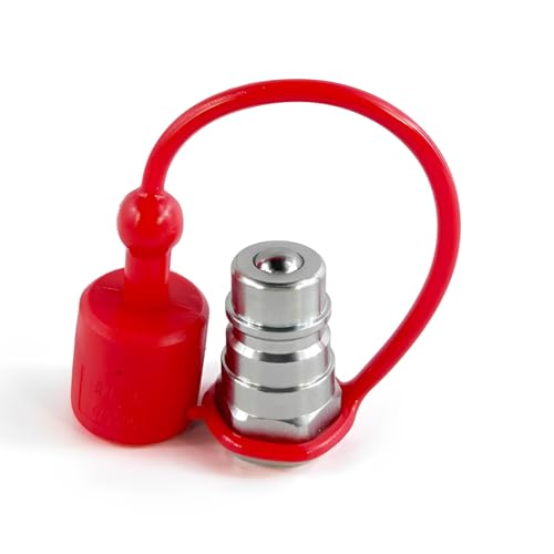Image of 3 /8 inchBody 3 /8 inch NPT Thread Ag ISO 5675 Hydraulic Quick Connect Pioneer Style Coupler with Dust Caps