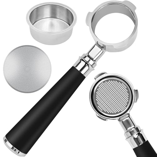 Image of 51mm Bottomless Portafilter 3 Ears Fits for DeLonghi Classic EM450, Includes Puck Screen, Double Shot Filter Basket