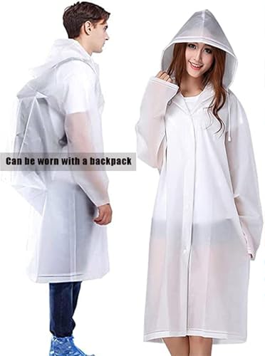 Image of Raincoat 2 Pack Rain Ponchos for men women Adults, Reusable Portable rain coat with Hood
