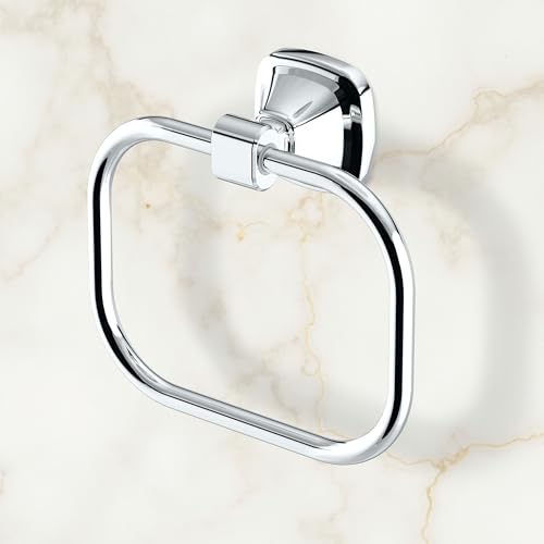 Image of Gatco 5512 Beverly Towel Ring, Chrome, Wall-Mounted Bathroom Hand Towel Holder, Elegant Luxury Design, Heavy Duty Metal Hardware