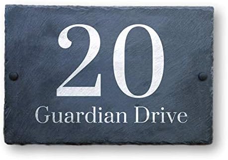 Slate House Sign Name Number Door House Sign 30x20cms