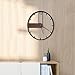 Large 21inch Silent Wall Wall Clock,Round Home Decor Wall Clocks for Living Room Kitchen Office Modern Metal Wall Clock Walnut Wood Pointer-A 43cm(17inch)