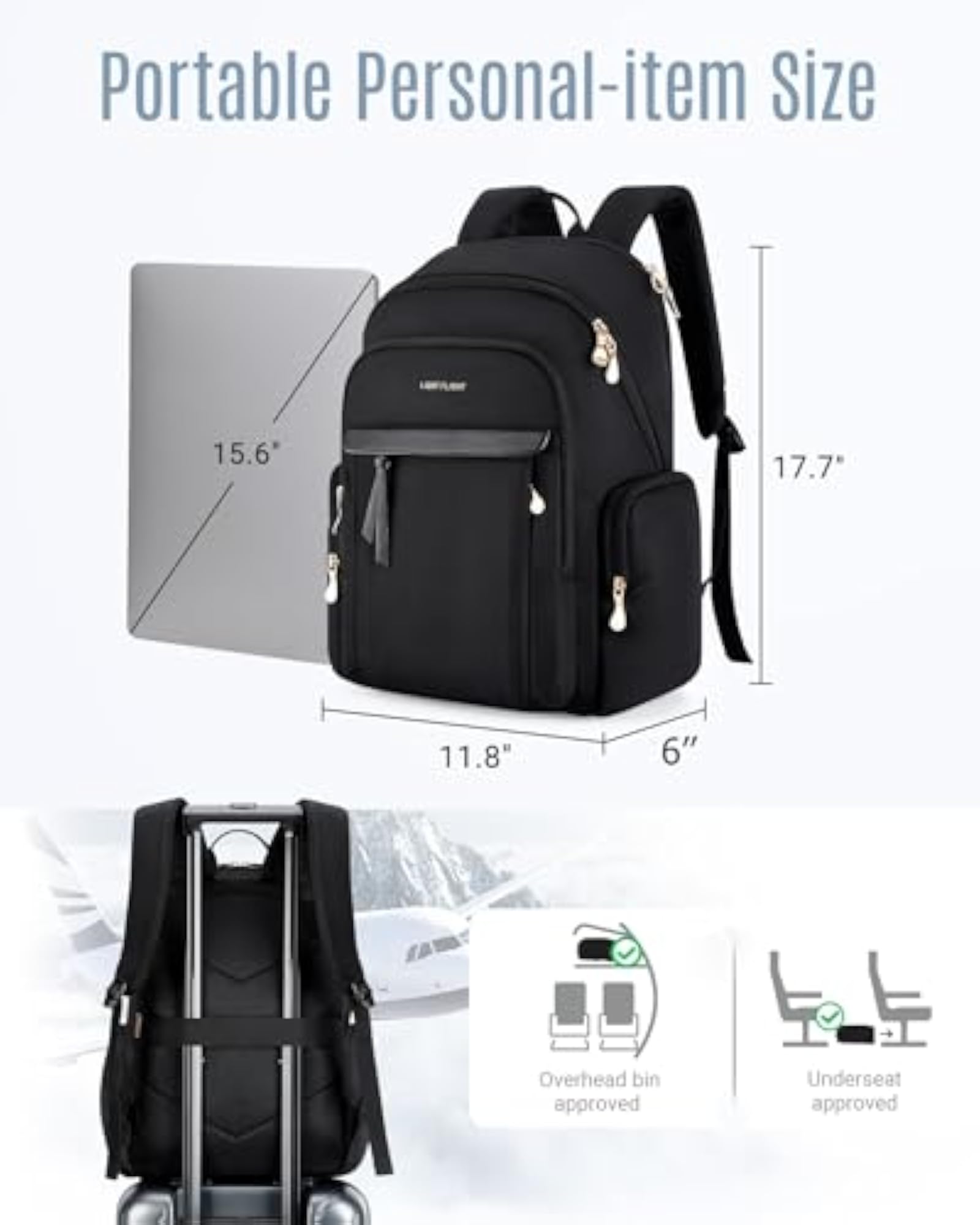 17.3 Inch College Bookbag Backpack for Women