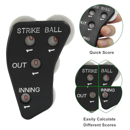 HARSKIYER 6 Pack Baseball Umpire Clicker with Whistles, 4 Wheel Umpire Indicator to Recording Strike, Ball, Out and Inning Balls for Softball， Baseball Referee - Thumbnail 3