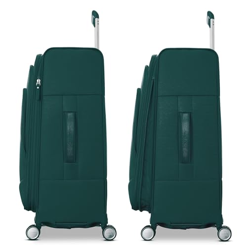 Image of Samsonite UpLIFT Lightweight Medium Checked Softside Luggage with Spinner Wheels - Expandable - Airline-Approved, Polyester Soft Suitcase for Ultra Light Travel - Emerald Green
