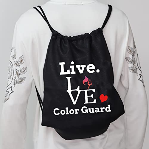 JYTAPP Color Guard Drawstring Bag Colorguard Senior Graduation Gift Drawstring Backpack Flag Gift Color Guard Gift (black)4