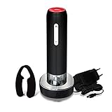 Puissant et rechargeable - ouvre jusqu'à 100 bouteilles sur une seule charge. Base de chargement avec adaptateur, facile à ranger, belle.Le haut de l'ouvre-bouteille affiche une lumière rouge lors de la charge et la lumière bleue est complètement chargée.