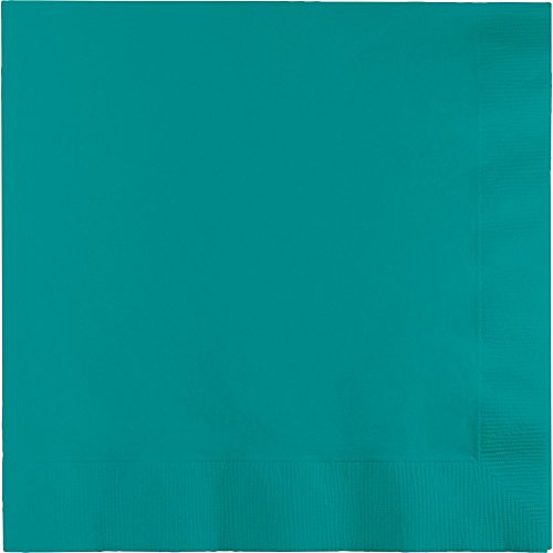 Creative Converting Touch of Color 2-Ply 50 Count Paper Lunch Napkins, Tropical Teal