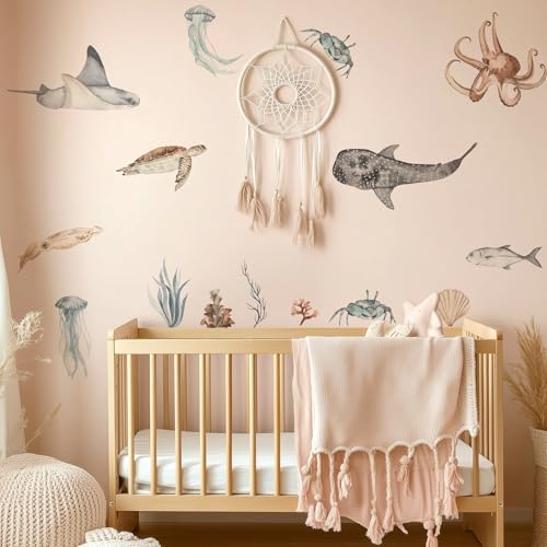 Vinilos decorativos animales marinos grandes para pared miniatura 4
