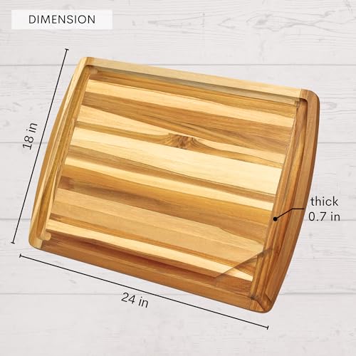 Tabla de cortar rectangular de madera Teak 2-Pack 24x18" miniatura 5