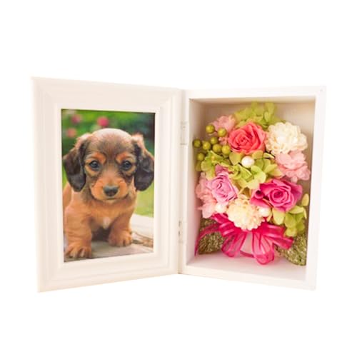 フラワースタジオ リビングカラーズ プリザーブドフラワー フラワーフォトボックス(ピンク) 1個 花 ギフト 北海道 恵庭市[140005]