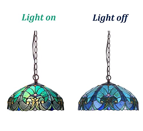 Cotoss CB164383CP Tiffany Pendant Light Fixtures Hanging Lamp Stained Glass Light Decor thumb #4