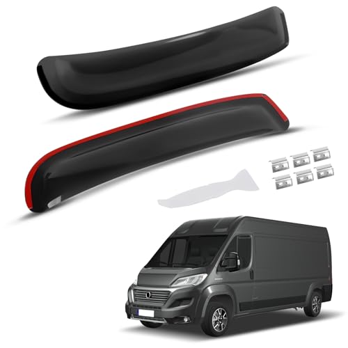 Déflecteurs de vitres de Remplacement pour Fiat Ducato/Peugeot Boxer/Citroen Relay 2006-2025, Jeu de 2 déflecteurs de Vent adhésifs, déflecteurs de Vent et...