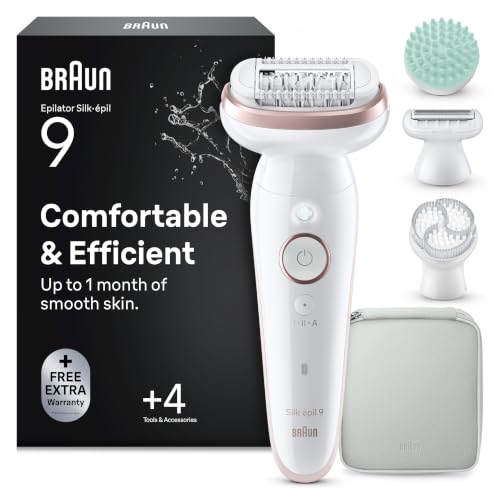 Braun Silk-Épil 9 Epilatore Elettrico Donna, Accessori, 9-080 Bianco
