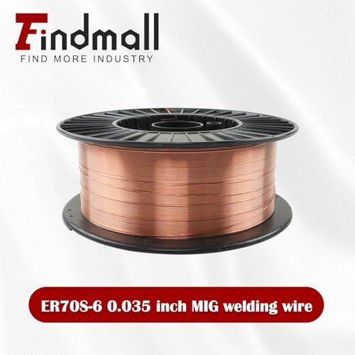 findmall ER70S-6 Mild Steel 0.035 Inch MIG Welding Wire Low Splatter 33 Pound Spool Fit for All Position Gas Welding