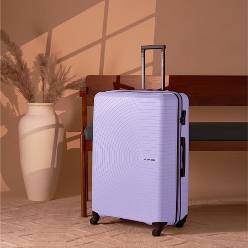 Image of Stony Brook by Nasher Miles Crescent Hard-Sided Polypropylene Check-in Luggage Pastel Purple 24 Inch |65Cm Trolley Bag - Spinner Wheels