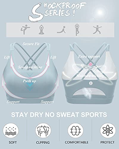 Image of RUNNING GIRL Sports Bras for Women,Padded Sports Bra Tank Top Sexy Crisscross Back High Impact Longline Workout Yoga Bra