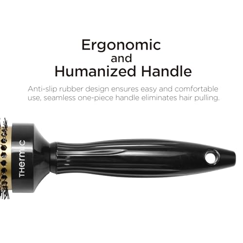 Round Brush for Blow Drying,Ceramic Barrel & Antistatic Bristles, Salon Blowout Hair Styling for Wet or Dry (Includes 4 Clips)