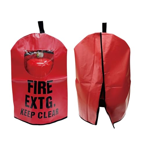 Image of Heavy Duty Fire Extinguisher Cover with Window - Fire Protective Sleeve from Scuffs & Scratches Accessories (12 inch W x 21 inch L(Fit for 4-12LB))