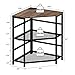 VEDECASA Corner Printer Stand Table with Power Outlet Charging Plugs USB Port Adjustable Storage Shelf Computer Tower CPU Stand Holder for Home Office (Brown)