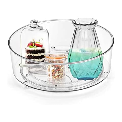 1PACK - 9.6" Clear Lazy Susan Organizer for Cabinet – Quality-Crafted, Durable Turntable Organizer, Bathroom & Cabinet Organizer for Pantry Organization and Storage – Kitchen Organization by TLC Depot Cover