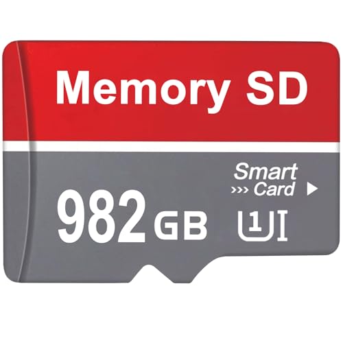 Loirepint Carte SD 982 Go Portable Carte Mémoire SD Grande Capacité Carte TF Imperméable Cartes SD pour Caméras, Téléphones, Tablettes, Tablette