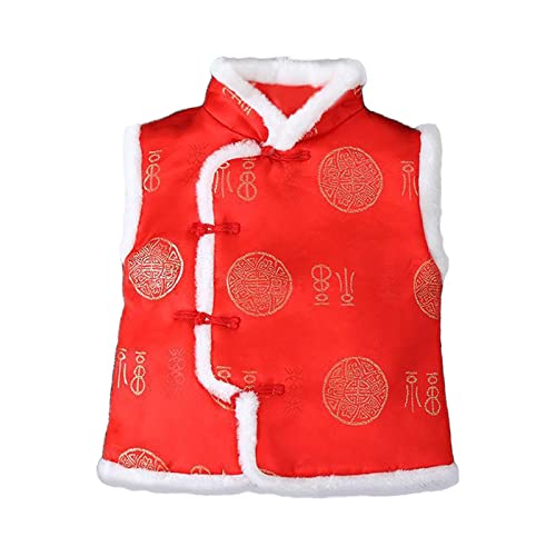 Toddler Kids Fleece Vest Coat 2025 𝗟unar Chinese New Year Sleeveless Traditional Tang Boys Jacket with Removable Hood