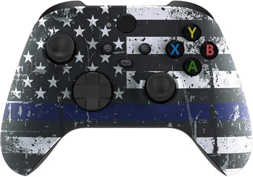 Custom Modded Rapid Fire Controller for Xbox Compatible with All Shooter Games (Blue Line Flag)