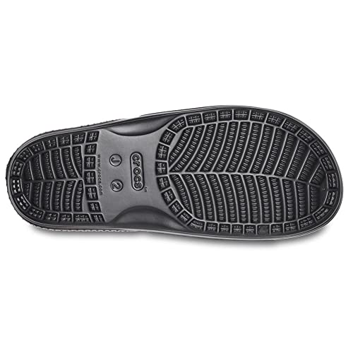 CROCS Classic Crocs Slide K - Black - J2 , 206396-001-J2, Kids Unisex , Black , J2
