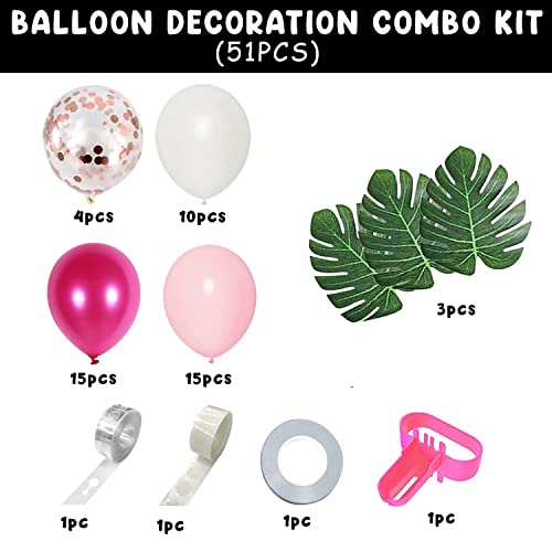 Image of Party Propz Pink Balloons Garland Arch Kit- 51Pcs For Birthday Decoration Items For Girls /Bride To Be Balloon /Girl Arrival Kit /Baby Theme Parties /1St Birthday Decoration For Baby Girl(Multi Color)