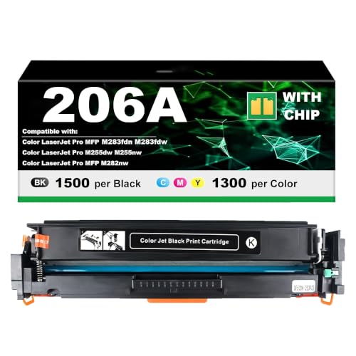 Toner 206A W2110A noir compatible HP Color LaserJet Pro M283fdw M283fdn M282nw M255dw