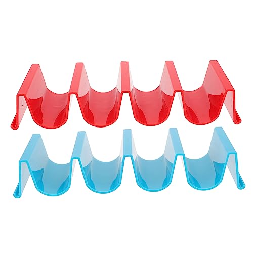 CIYODO 2pcs Tortilla Stand Taco Display Taco Tray Taco Shell Serving Tray Multiple Taco Holder Taco Serving Platter Tacos De Para Mujer Mexican Food Serving Tray Taco Truck Red Abs