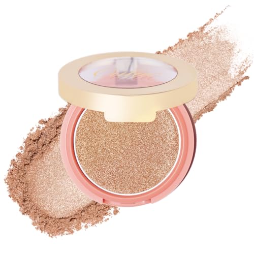 Oulac Maquillage Femme Blush, Fard à joues Shimmer Résistant à l'estompage Make up, Tenue Longue Durée étanche et Résistante à la sueur, Vegan Blusher & Cruelty-Free, F08 Glow Gold