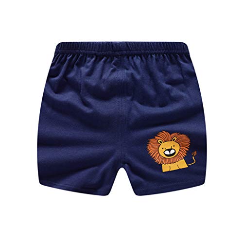 Jchen 2Pcs Set Outfits Infant Baby Boys Cartoon Lion Print Short Sleeve Striped Tops+Pants Clothes (Age:18-24 Months, Navy) #TOP3