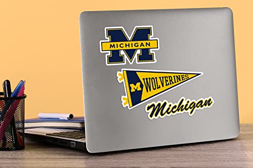 Image of University of Michigan 8ct Vinyl Sticker Pack - Large Waterproof Decals for Laptops, Water Bottles, Tablets, Scrapbooks, Vehicles & More - Officially Licensed Wolverines Designs