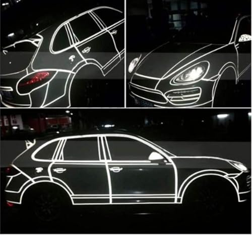 Image of WALLMATE Reflective Strip Sticker Self-Adhesive Night Visibility Warning Tape Waterproof Safety Reflector for Car, Bikes,Truck And Other Vihicle (Gold Strip, 0.5 In x 45 Mtr (1771 in) (PCK OF 2))