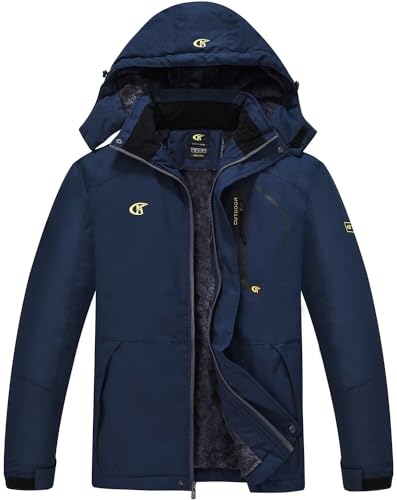 Foto de QPNGRP Chaqueta impermeable de esquí y snowboard para hombre, abrigo de nieve resistente al viento (imagen 3)