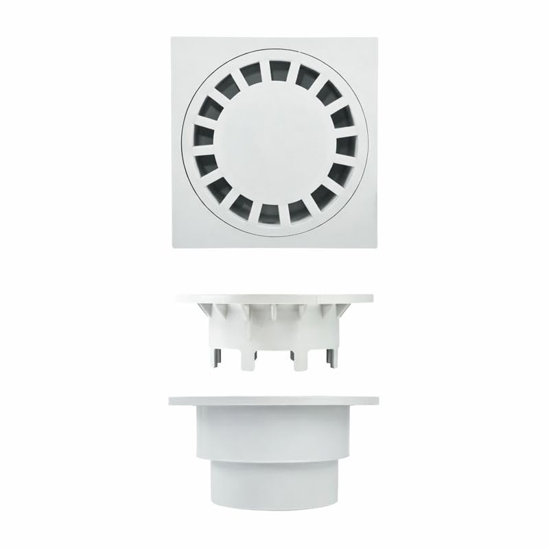 Chiusino Sifonato in Polipropilene Grigio 150x150 mm – Scarico con Sifone Anti-Odore per Bagno, Lavanderia e Locali Tecnici – Facile Installazione – LEMAG SRL