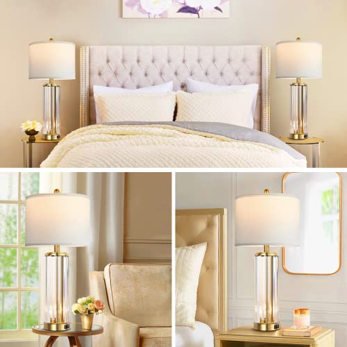 Qimh QMLP164AJ2 Gold Table Lamps For Bedroom Set Of 2 thumb #4