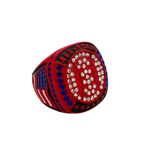 Discount Sports Rings All-Star Ring/Season Award/Team Awards/Assorted Colors/Premium Softball Baseball Ring (Baseball, Red) by Discount Sports Rings USA Inc - Used condition - US$8.43