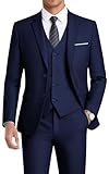 WEEN CHARM Men's Suits Slim Fit,3 Piece Suits for Men,2 Buttons Blazer Jacket Vest Pants with Tie,Men Suit Tuxedo Set,Trajes para Hombres de Vestir