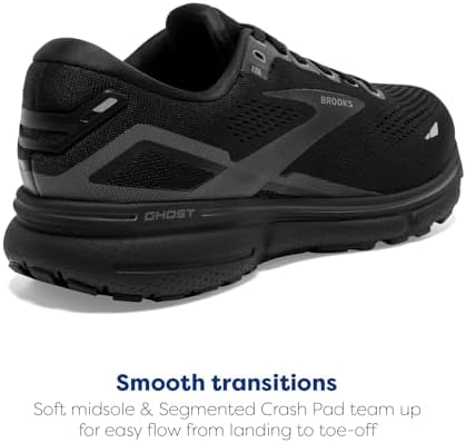 Brooks Women's Ghost 15 Neutral Running Shoe - Black/Black/Ebony - 7 Medium - 3