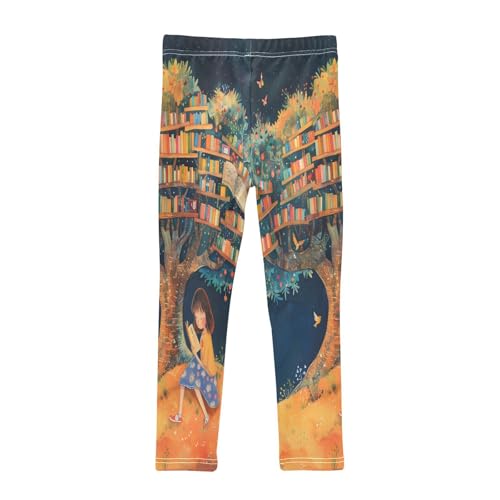 Bolaz Toddler Girls Leggings Printed Yoga Pants Leggings Girl is Reading Under The Tree for Kids2