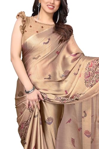 Image of MIRCHI FASHION Women Saree Chiffon Flower Print | Breathable Lightweight Sari for Office and Daily Use with Unstitched Blouse Piece (Available in 30 Styles)