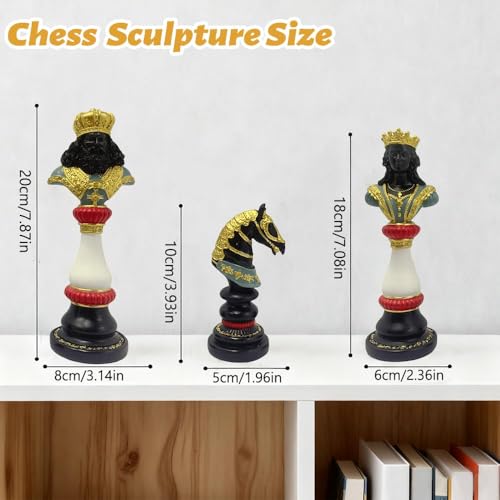 Set de 3 Figuras Decorativas de Ajedrez en Resina miniatura 3